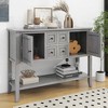 CAVINAS Modern Console Table with 4 Small  Drawers and 2 Large Cabinets,46 inch Rectangle  Entryway Table for Living Room,Hallway - 2 of 4