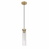 Beau Collection 1-Light Pendant - Slim Fluted Glass, Dimmable, Damp Rated, Brushed Nickel - 2 of 4