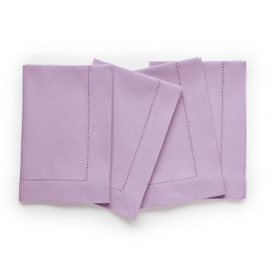 Solino Home Cotton and Linen Hemstitch Dinner Napkins - 1 of 4