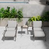 HAPPATIO Aluminum Outdoor Furniture Set,5 Pieces Patio Furniture Set, 1 Side Table, 2 Swivel Chairs and Ottomans with Cushion for Yard Deck Poolside - 2 of 4