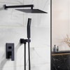 WOWOW Single Handle 2-Spray Shower Faucet 1.8 GPM with 12 in. Square Shower Head and Adjustable Heads in Matte Black - 2 of 4