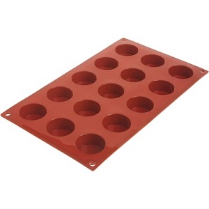 Silikomart Silicone Bakeware Round Petits Four 1 Oz, 1.57" Diam. x .79" Deep, 15 Cavities - 1 of 4