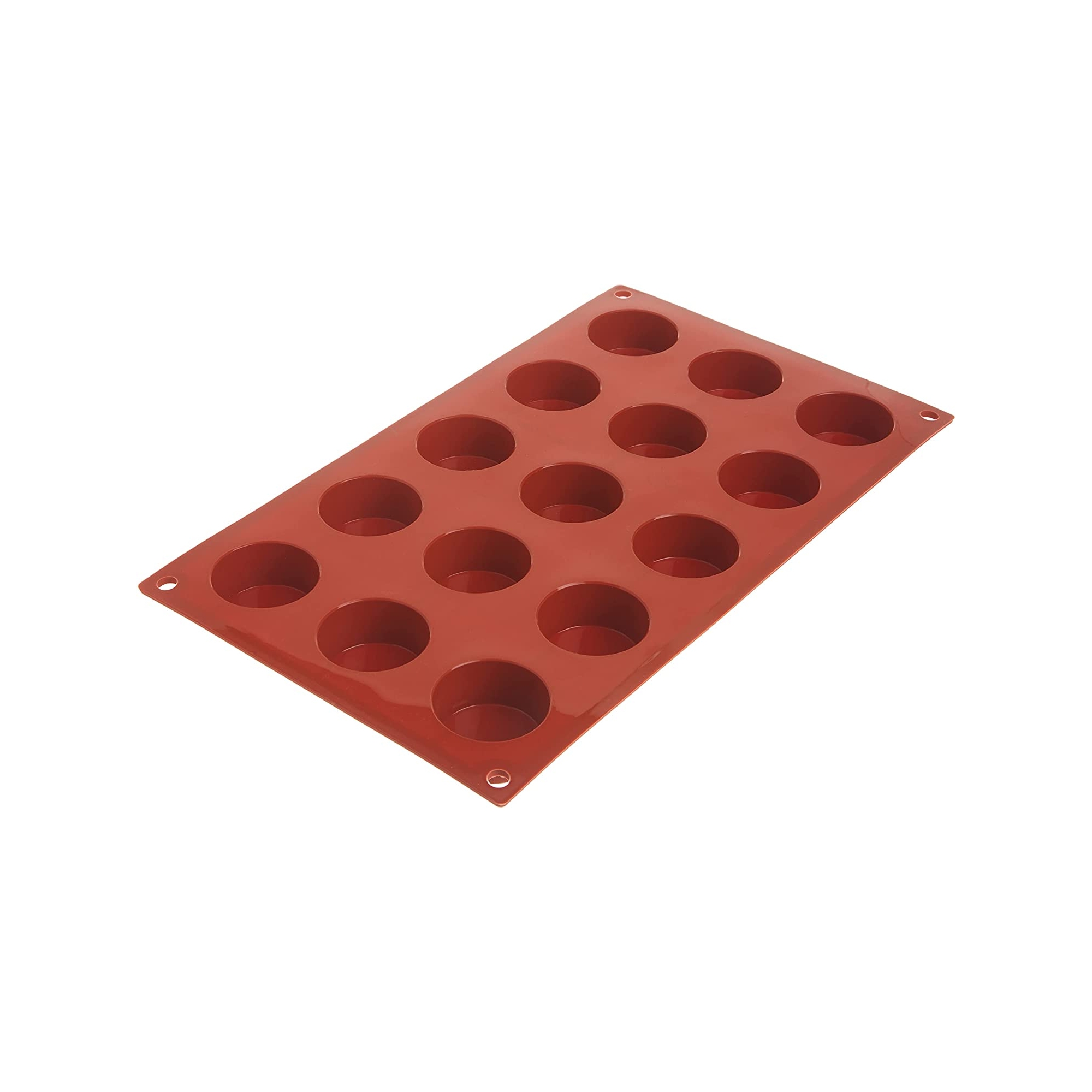 Silikomart Silicone Bakeware Round Petits Four 1 Oz, 1.57" Diam. x .79" Deep, 15 Cavities