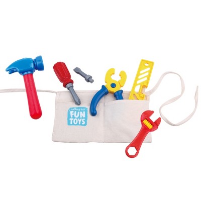 Nothing But Fun Toys: Let's Play Tool Belt, 8pc Pretend Play Set, Belt & Tools
