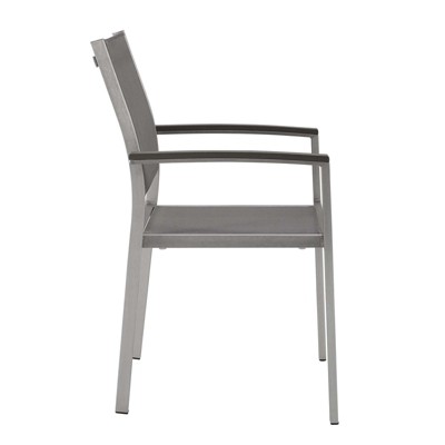 Shore 22" Silver Gray Aluminum Patio Dining Chair Set