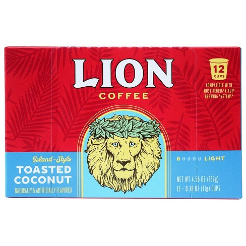 Lion Coffee Toasted Coconut Medium Roast Coffee Pods 12ct Target