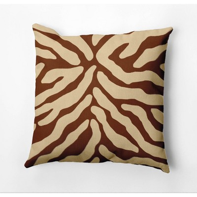 18"x18" Animal Striped Square Throw Pillow Brown - e by design