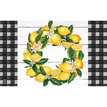Lemon Wreath Summer Doormat Indoor Outdoor 30" x 18" Briarwood Lane