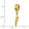 Black Bow Jewelry 14k Yellow Gold Plated Sterling Silver Italian Horn Dangle Bead Charm - 2 of 3