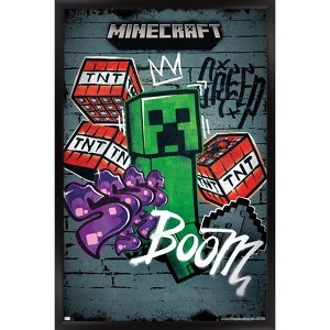 Trends International Minecraft - Creeper Do Not Enter Framed Wall Poster Prints - 1 of 4