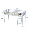 Karl Home Gray Wood Junior Loft Bed with Stairs Full Size for Adults, Kids and Young Teens - 2 of 4