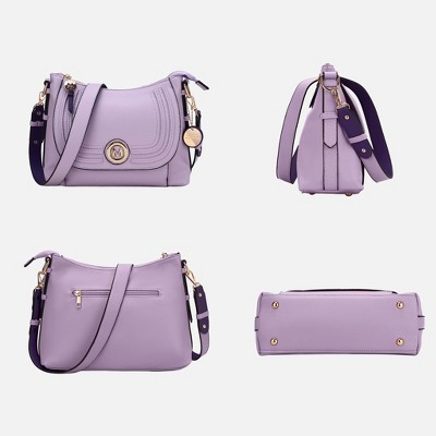 MKF Collection Crossbody Bag with Adjustable Strap, Maggie | MKF Collection by Mia K - Black Cognac — фото 4