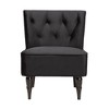 Harmon Velvet Fabric Upholstered and Wood Accent Chair Black/Walnut Brown - Baxton Studio - 3 of 4