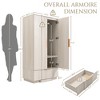 Brafab Fluted Armoire Wardrobe with Hanging Rod,Wooden Storage Closet, Freestanding Spare Closet Organizer Tall Cabinet for Coats and Clothes (Copy) - 3 of 4