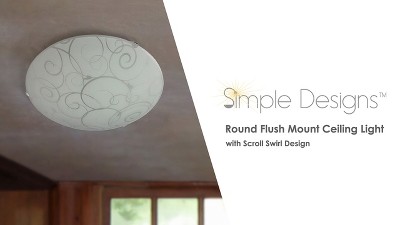 Elegant Swirl Glass 10" Flush Mount Ceiling Light in White