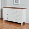 Mshliw Farmhouse 6 Drawer Wooden Dresser, Vintage Storage Cabinet Organizer with Spacious Drawers for Bedroom or Living Room - 3 of 4
