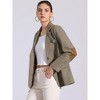 INSPIRE CHIC Women's Plaid Notched Lapel Button Front Work Formal Blazer Jacket - 2 of 4