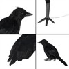 Joyfy 6 Pcs Black Crows Halloween Party Favors, Fake Bird Props for Haunted House Cemetery Yard Table, Tree Wall Window Indoor Outdoor Decor Supplies - 3 of 4