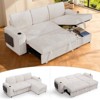 Dyonery sofa, with a pull-out bed, 5-seat sofa, adjustable backrest, storage space, small table and cup holder, tool-free assembly - 3 of 4
