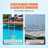 Cesicia Silver Aluminum Alloy Pontoon Boat 4-Step Ladder with 2 inches Wide Step & Nonslip Rubber Mat - 4 of 4