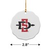 San Diego State University Primary Logo Porcelain Scalloped Holiday Christmas Tree Ornament  2.8" (7.1 cm) - 3 of 4