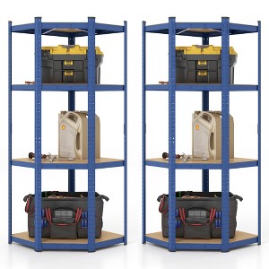 Tangkula 2PCS 4-Tier Adjustable Garage Storage Utility Rack Corner Shelving Unit for Warehouse - 1 of 4