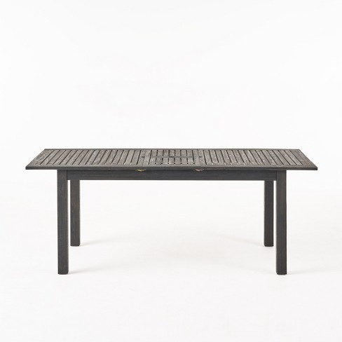 GDFStudio Zeila Outdoor Acacia Wood Expandable Dining Table, Sandblasted Dark Gray - image 1 of 4