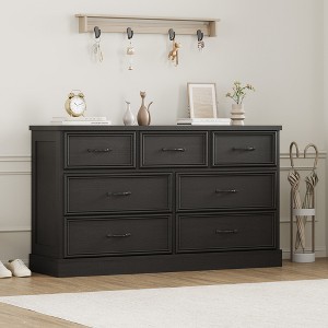 7 Drawers Dresser for Bedroom, Modern Chest of Drawers with Metal Handle, Wood Dresser TV Stand - 1 of 4