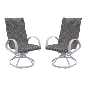 Courtyard Casual Santa Fe Aluminum Swivel Rocker Wicker Seat Set of 2 ...