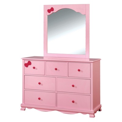 Ranallo Contemporary Dresser And Mirror Set Pink - HOMES: Inside + Out