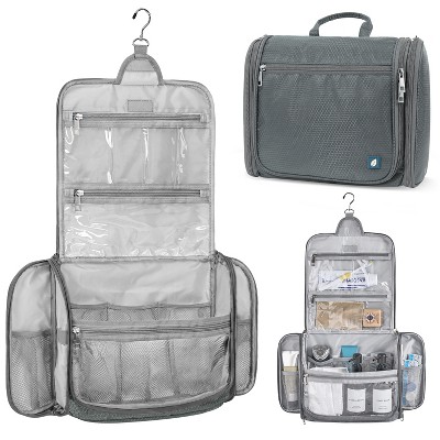 PAVILIA Large Hanging Toiletry Bag, Travel Women Men Cosmetic Organizer, Water Resistant Makeup Accessories Essentials Kit