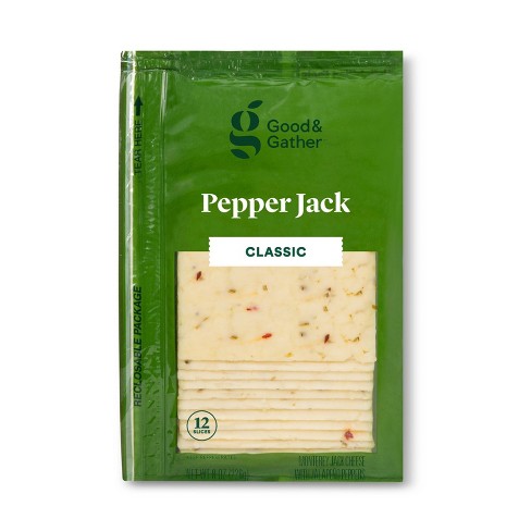 Brand - Happy Belly Sliced Pepper Jack Cheese, 10 Slices, 8