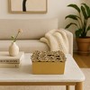 Elegant Floral Decorative Box with Lid for Home Decor - Stylish Flower Cut Out Metal Design Perfect for Keepsake and Storage - 4", Gold - 2 of 4