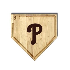 MLB 17-Inch Wooden Home Plate Cutting Board w/Trough, Philadelphia Phillies - 1 of 2
