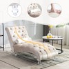 NicBex Modern Velvet Button-Tufted Chaise Lounge Chair with Transparent Feet,Comfy Upholstered Accent Chair for Bedroom,Living Room,Office - 3 of 4
