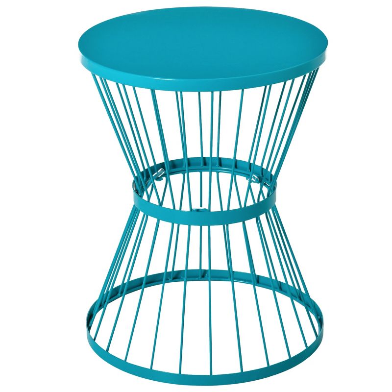 Outsunny 16" Steel Patio End Table, Side Table with Hourglass Design, Accent Table for Outdoor and Indoor Use, 4 of 7