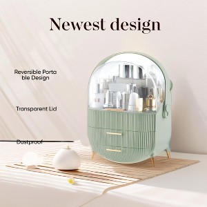 Dustproof Acryl Makeup Organizer With 2 Drawers 1 Large Storage Space - 1 of 4