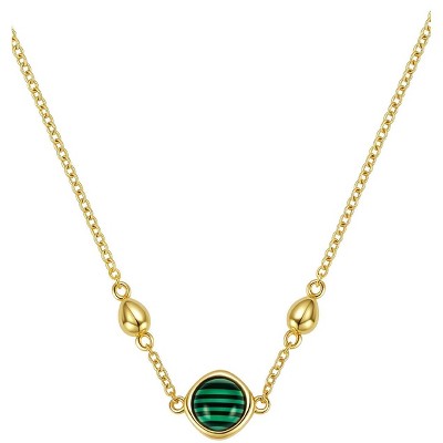 Molenia Healing Jewelry for Women, 925 Sterling Silver Malachite/Tiger Eye Necklace Pendant, Elegant Protective Healing Stone Gifts for Her