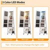 Homhougo Full Length Mirror Jewelry Organizer, 66" Jewelry Armoire with LED Light, Standing Jewelry Storage Cabinet with Back Shelf and Drawer - 4 of 4