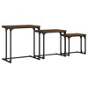 vidaXL Nesting Coffee Tables 3 pcs Brown Oak Engineered Wood - 2 of 4