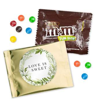 12 Pcs Botanical Wedding Candy M&M's Party Favor Packs - Milk Chocolate by Just Candy