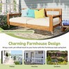 Farmhouse Twin Size Outdoor Acacia Wood Porch Swing Daybed with High Back & Armrests, 118" Hemp Ropes - 3 of 4
