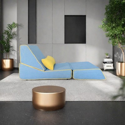 SKRAN Modern 3 in 1 Convertible Sofa Bed, Foldable Lazy Sofa Chair, Foldable Sofa Chair for Small Space,Apartment, Dorm(Blue)