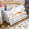 Rattan Dresser for Bedroom with Led Light and Charging Station, 6 Drawer Double Dressers, Modern Wooden Dresser Chest - 2 of 4