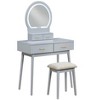 NicBex 31.5" Makeup Vanity Desk with Mirror and Stool,Retro Makeup Table with Storage Drawers for Bedroom - 4 of 4