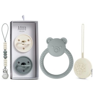 La'dore Baby Silicone Pacifiers, Pacifier Clip, Pacifier Case & Bear Teether Gift Set – Newborn Baby Essentials for Babies & Toddlers, BPA-Free - 1 of 4