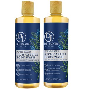 DR.JACOBS NATURALS All Natural Plant-Based Castile Peppermint Body Wash-Hypoallergenic-Dermatologist tested-Sulfate-Free- Paraben-Free - 1 of 4