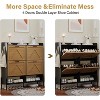Shoe Storage Cabinet with 2 Flip Drawers – Slim Wooden Shoe Organizer with Adjustable Shelves for Entryway, Hallway, Living Room - 4 of 4
