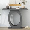 Modern Console Table with Egg-Shaped Base, MDF & Acacia, Sleek Minimalist Design for Living Room or Bedroom - 2 of 4