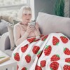 Strawberry Throw Blanket Microfiber Blanket Cute Fruits Theme Sweet Flannel Blanket - 4 of 4